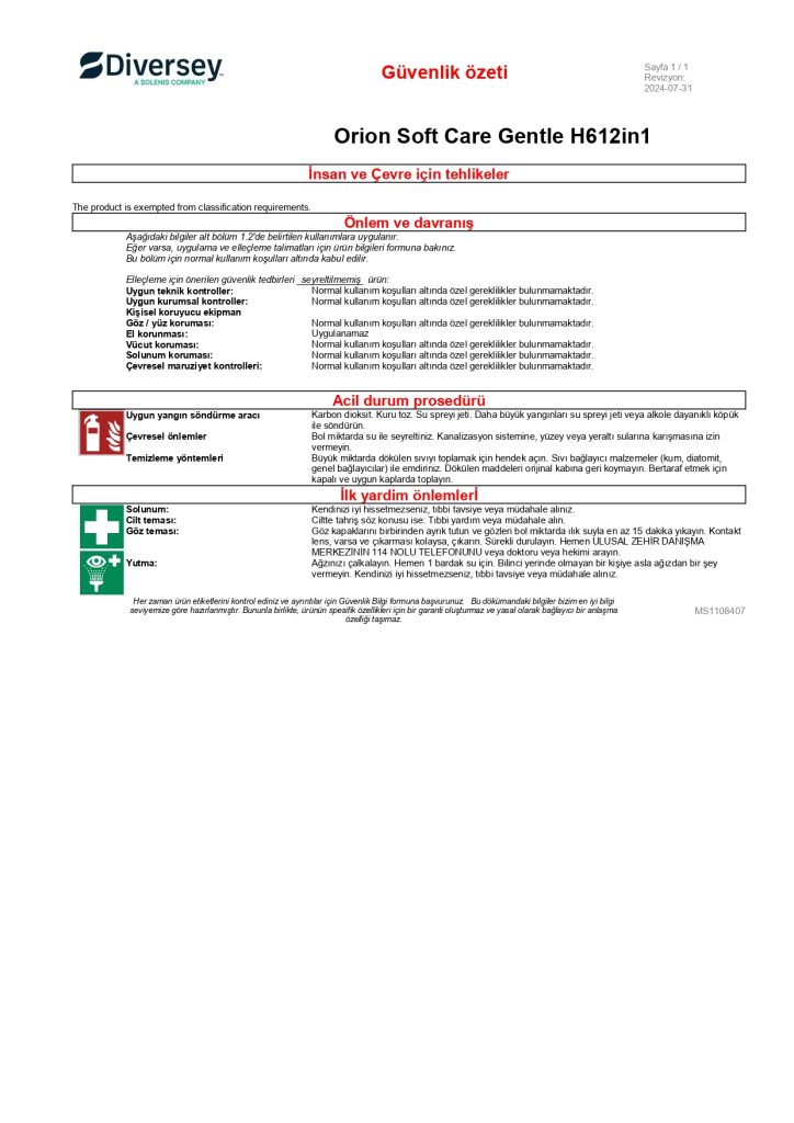 Diversey Soft Care Gentle Saç ve Vücut Şampuanı 5 L