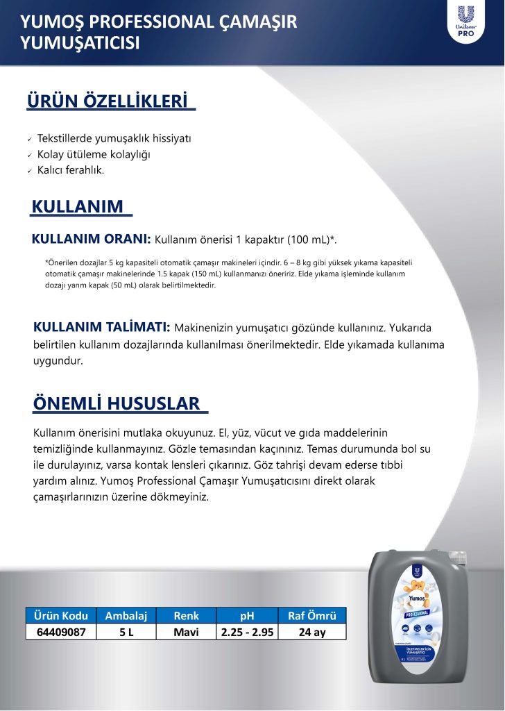 Yumoş Professional Çamaşır Yumuşatıcı Fabcon Gardenia 5 Litre